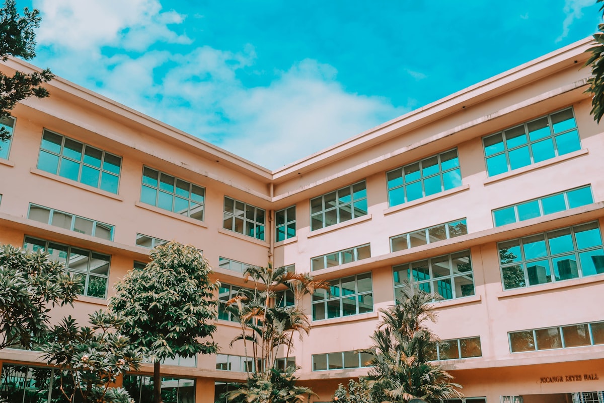 A bright school building